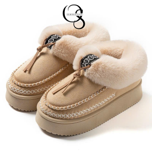 Alternative view of Giày nữ lông vũ siêu mềm, phong cách trẻ trung, êm ấm Thu Đông, mang nhẹ chân QCCC