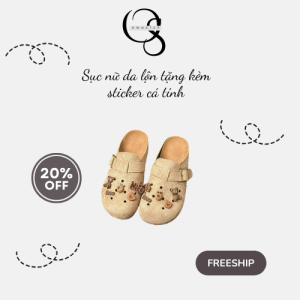 [OWNSTEP]Sục nữ da lộn tặng kèm sticker cá tính, êm chân dễ mang form chuẩn chân phong cách Hàn Quốc
