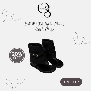 Bốt Nữ Xỏ Ngón Phong Cách Pháp, Đế Cao 5cm Tôn Dáng, Thiết Kế Thời Trang Hiện Đại