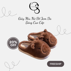 Giày sục lông Capybara nữ dễ thương phong cách Hàn Quốc, êm ấm, hot trend, hàng QCCC loại 1