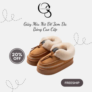 Giày nữ lông vũ siêu mềm, phong cách trẻ trung, êm ấm Thu Đông, mang nhẹ chân QCCC