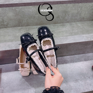 Alternative view of Giày Búp Bê Nữ Bệt Mũi Tròn Đế Vuông Phối Ren, Phong Cách Lolita Nữ Tính