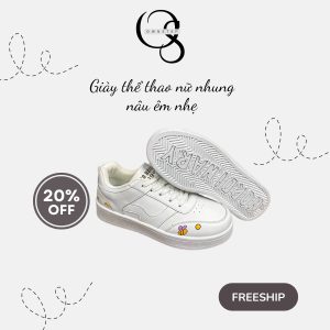 Giày thể thao nữ nhung nâu êm nhẹ, đế cao tôn dáng, phong cách hàn quốc đi cả ngày không đau