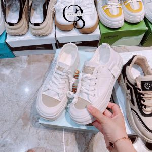 Alternative view of Giày Sneaker Trắng Đế Cao Phối Màu Be – Trẻ Trung, Dễ Phối Đồ